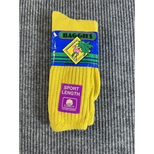 Vintage Y2K, baggie sport length crew socks yellow